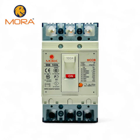 MORA 988 103b 100A 3-Pole MCCB | AC Molded Case Circuit Breaker