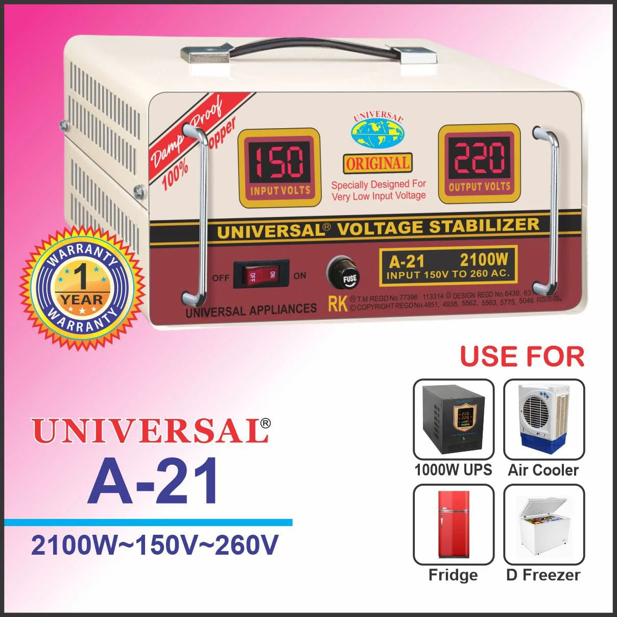 Universal Stabilizer A21 2100 WATTS