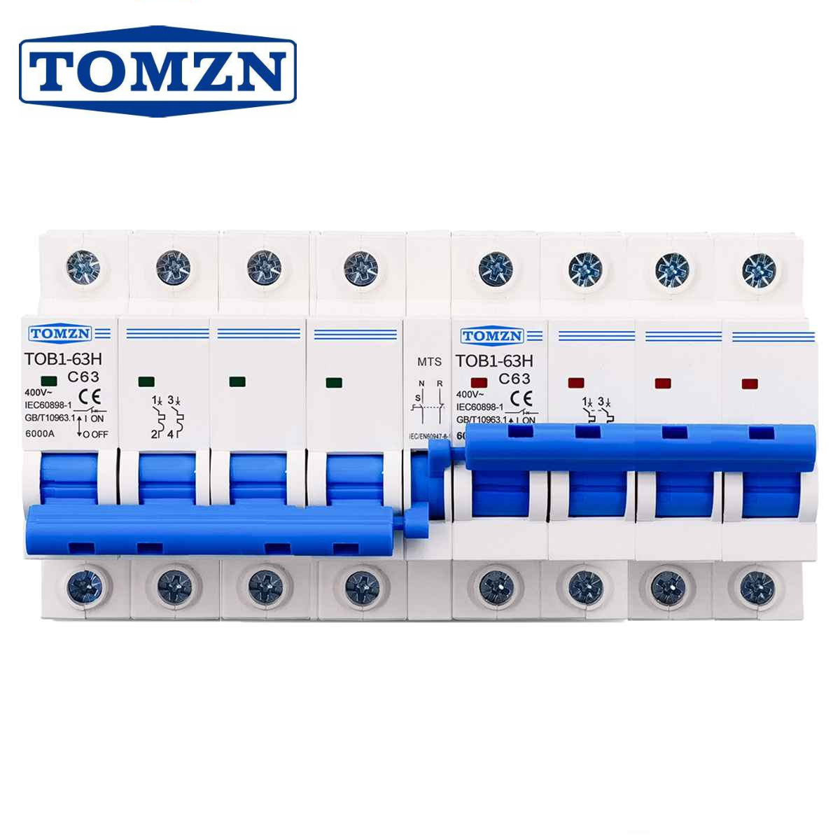 TOMZN AC 4P+4P 63A MTS Manual transfer switch Circuit breaker Changeover