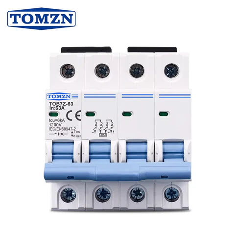 Tomzn TOB7Z-63 4P DC 1200V MCB Circuit Breaker